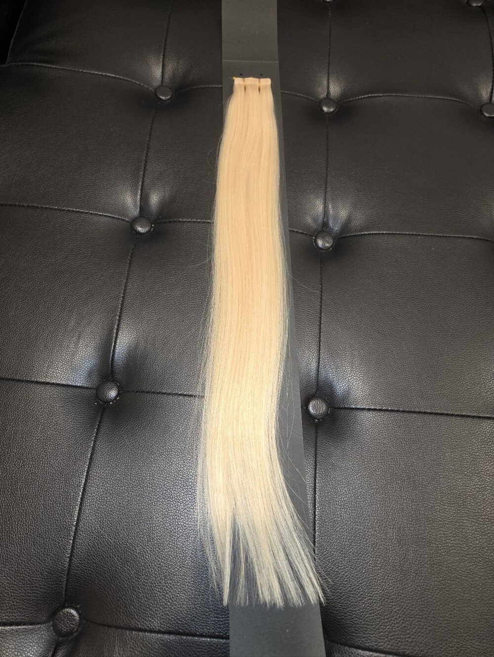 20" Raw Virgin Burmese Platinum Blonde Straight Tape Hair